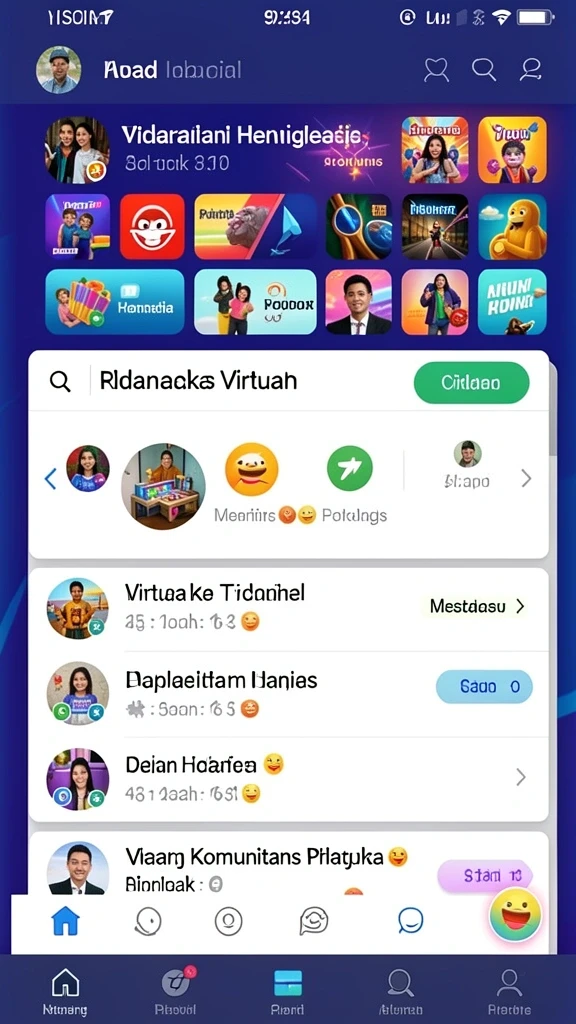 Tampilan awal yang menarik dengan karakter yang beragam.