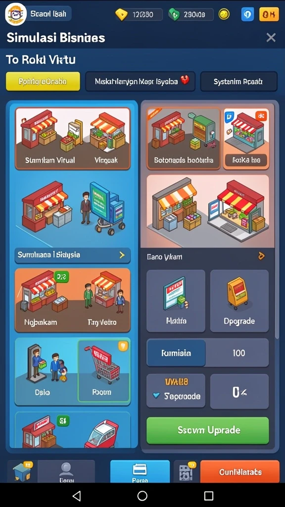 Menu pilihan level yang jelas dan mudah dinavigasi.