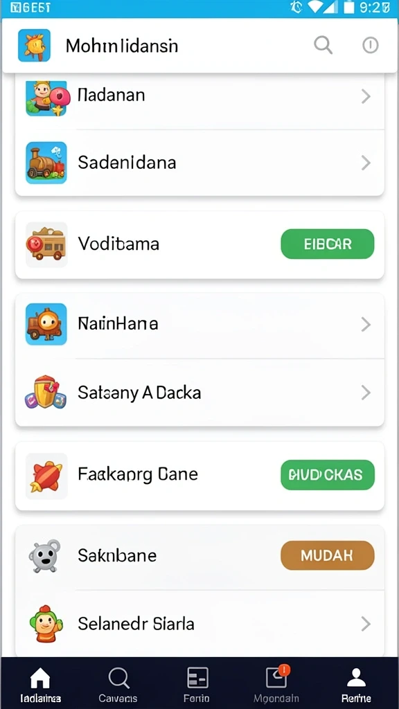 Tampilan dashboard pengguna yang interaktif.